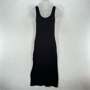 Vince Dress Womens XS Navy Blue Tank Midi Textured Knit Stretch Bodycon Coastal